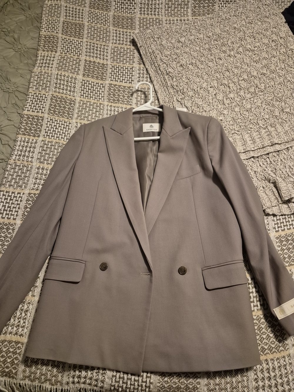 Babaton Double-Breasted Light BEIGE BLAZER